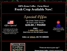 Tablet Screenshot of maunakonacoffee.com